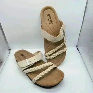 Earth Shoes Women's 9.5 M ETEVID Sandals Braided Leather Toe Post